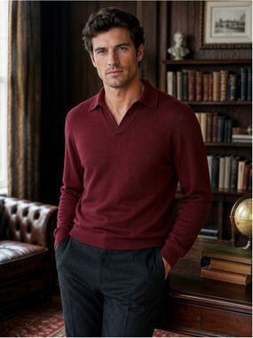 Banana Republic Sweater Men M Todd & Duncan 100% Cashmere Old Money Ivy Burgundy